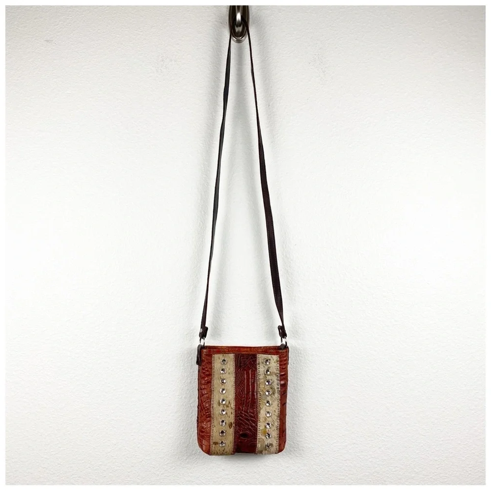 Raviani Leather Croc Embossed‎ Crossbody